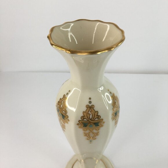 Lenox Vintage Catalan Ivory Gold Trim Bud Vase Retired - Picture 2 of 10